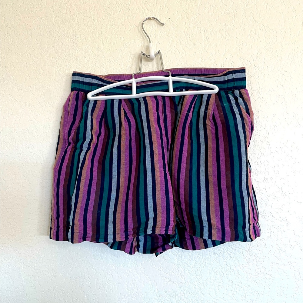 Multi color pin strip linen shorts. A New Day. Size S.